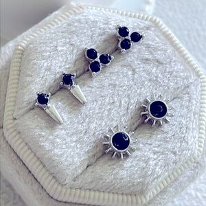 Black stud earrings bundle